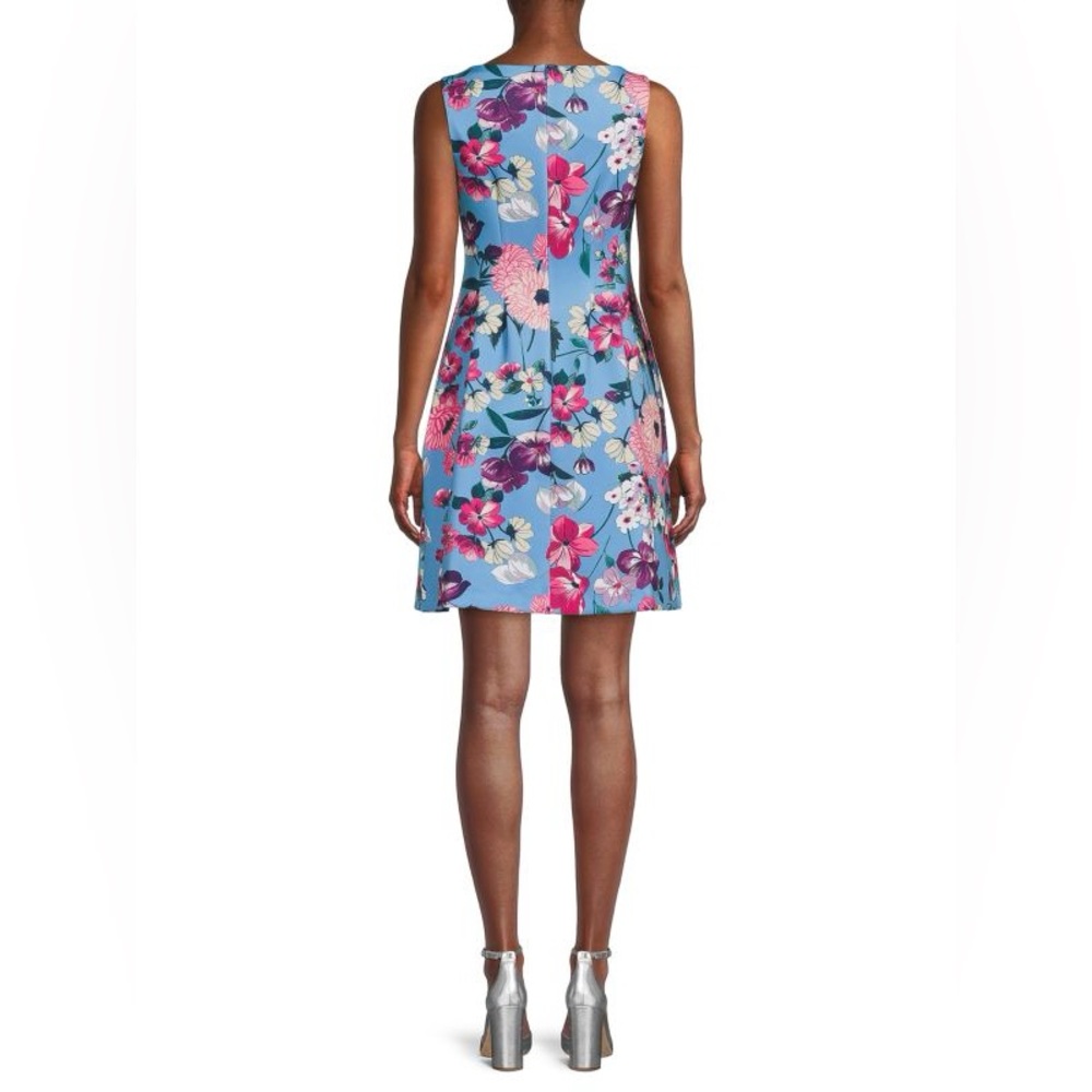 Vince Camuto Vibrant Floral Sleeveless Scuba Knit Fit & Flare Dress Size 2 Mini - Picture 4 of 10